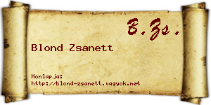 Blond Zsanett névjegykártya